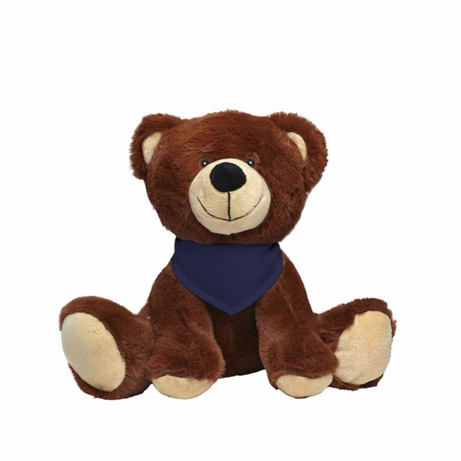 PELUCHE OURSON PERSONNALISABLE 'PADOU BANDANA' - brun/bleu foncé