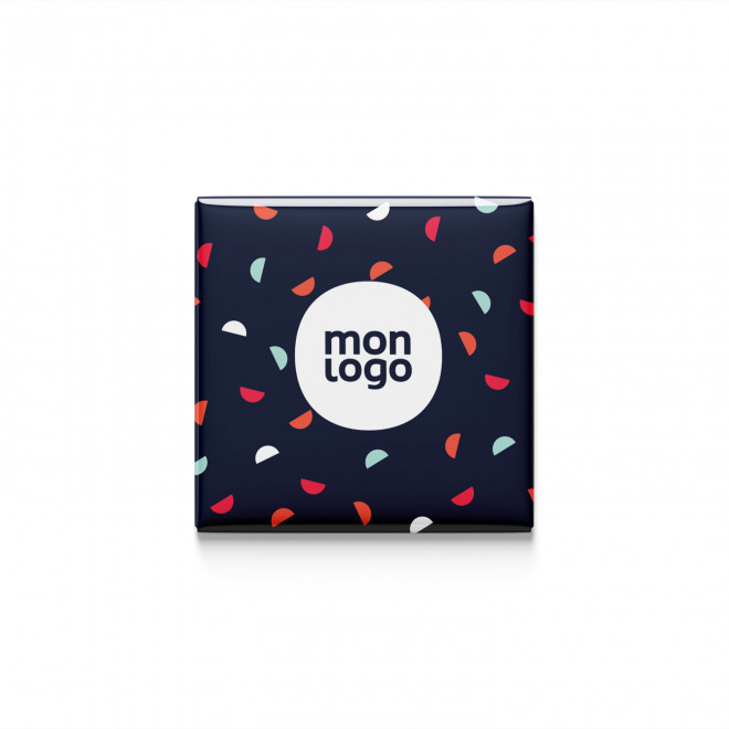 BADGE AIMANTE CARRE PERSONNALISABLE 'KIMY' - 3 x 3 cm