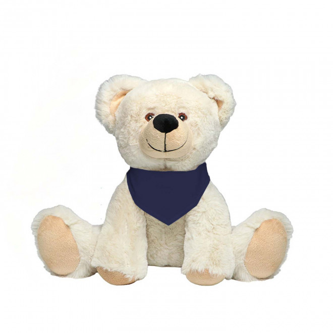 PELUCHE OURSON PERSONNALISABLE 'PADOU BANDANA' - beige/bleu foncé
