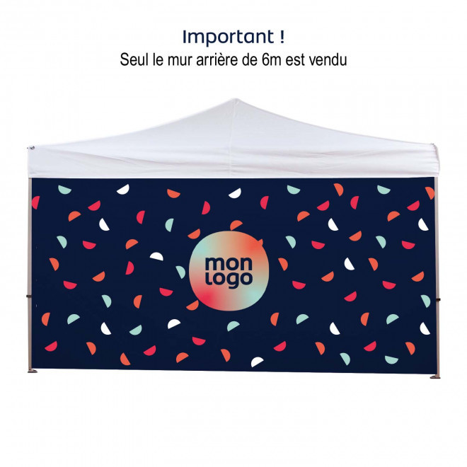 MUR PERSONNALISABLE POUR TENTE POPUP 6X3 'TELTA' - blanc