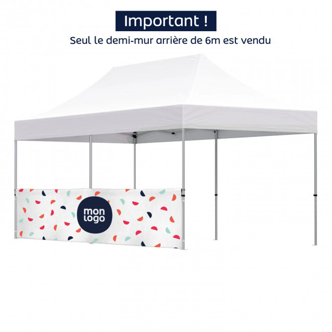 DEMI MUR PERSONNALISABLE POUR TENTE PLIANTE 6X3M 'TELTA - sublimation