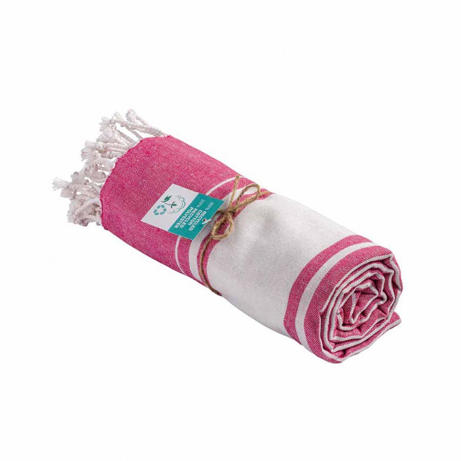 PAREO/FOUTA PERSONNALISABLE 'HORTENSE 180 RECYCLE CLASSIQUE' - fuchsia