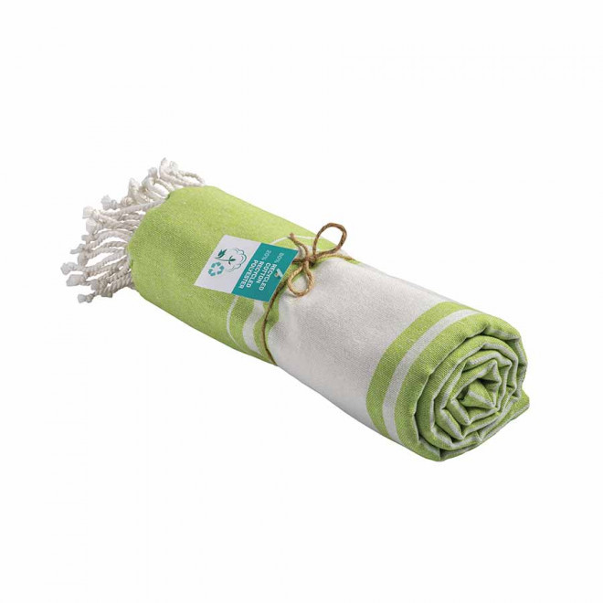 PAREO/FOUTA PERSONNALISABLE 'HORTENSE 180 RECYCLE CLASSIQUE' - vert pomme