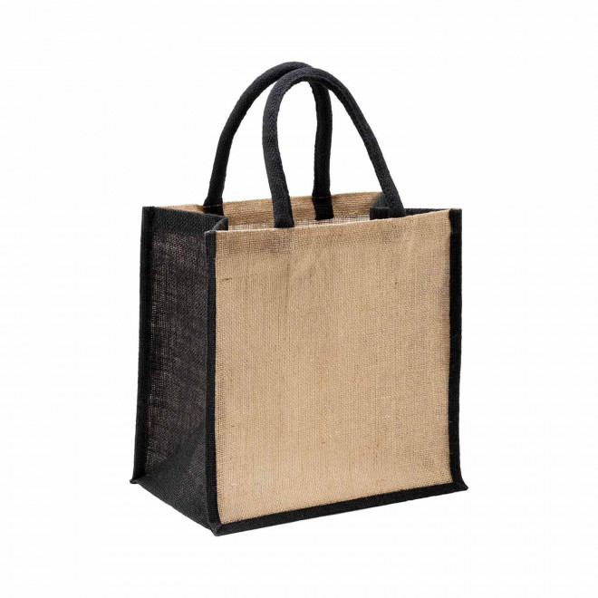 MINI SAC EN JUTE PERSONNALISE 'KYS' - noir