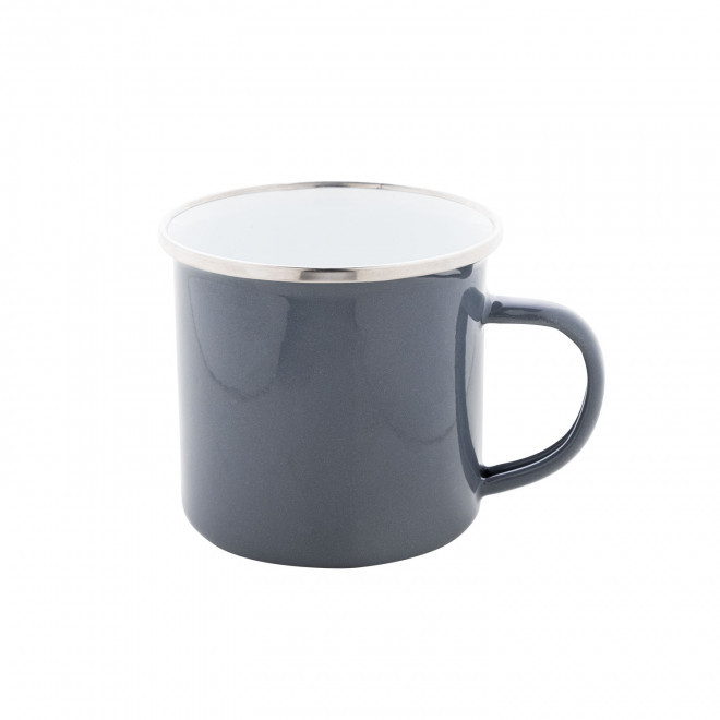 MUG EN MÉTAL ÉMAILLÉ 300ML PERSONNALISABLE 'RANIA COLOR' - gris