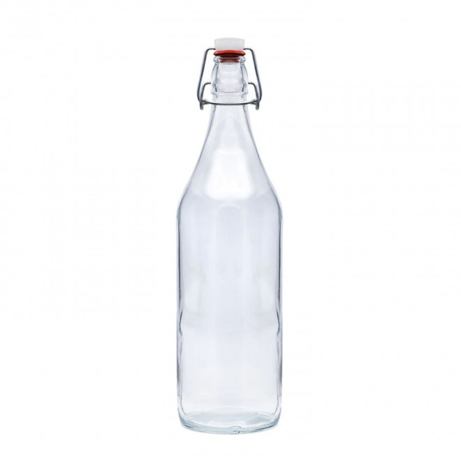 BOUTEILLE BOUCHON MECANIQUE 1L PERSONNALISABLE 'LIZA' - transparent