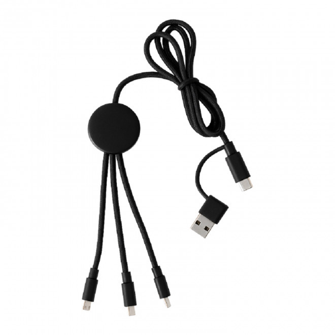 CABLE DE CHARGE 5 EN 1 MIF PERSONNALISABLE 'FLEXY' - noir