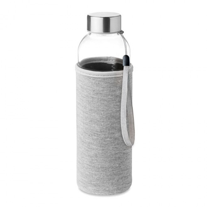 BOUTEILLE EN VERRE/NEOPRENE PERSONNALISABLE 'BOCA GLASS' - gris