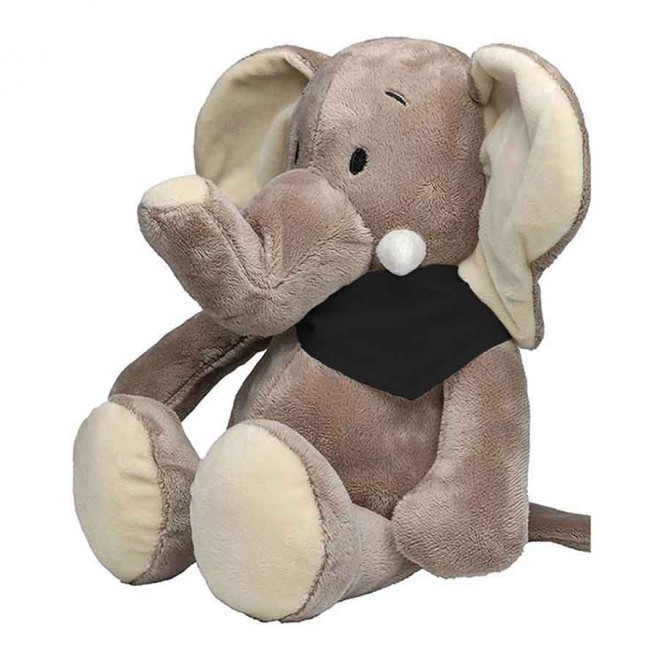 PELUCHE ELEPHANT PERSONNALISABLE 'DUMBA BANDANA' - noir