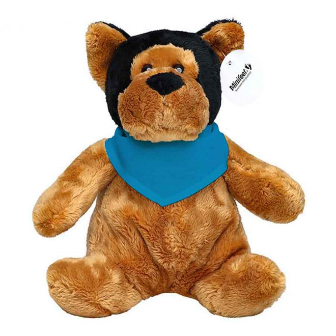 PELUCHE CHIEN PERSONNALISABLE 'WOOFI BANDANA' - turquoise