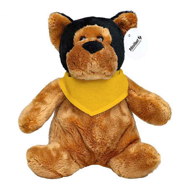 PELUCHE CHIEN PERSONNALISABLE 'WOOFI BANDANA' - jaune