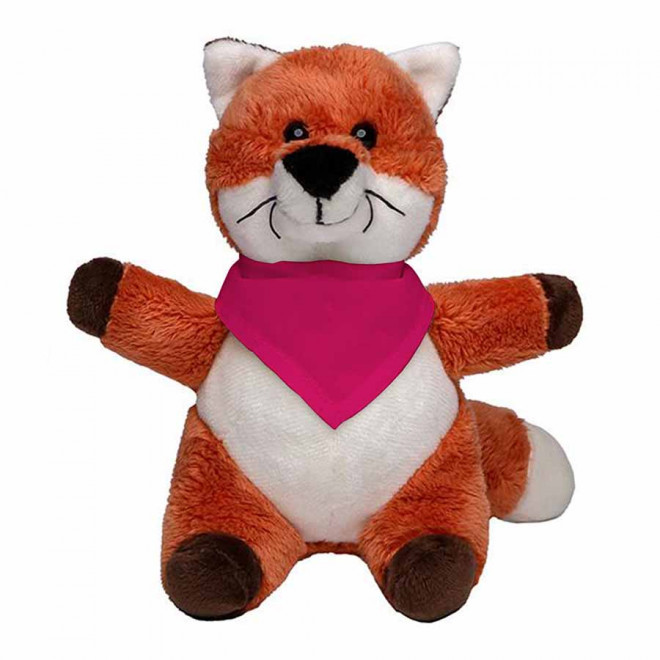 PELUCHE RENARD PERSONNALISABLE 'FOXA BANDANA' - rose