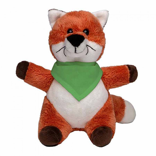 PELUCHE RENARD PERSONNALISABLE 'FOXA BANDANA' - vert clair
