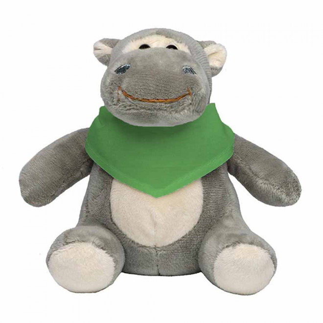 PELUCHE HIPPOPOTAME PERSONNALISABLE 'HEPPO BANDANA' - vert clair