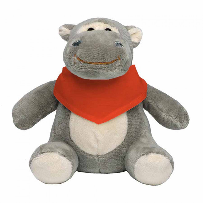 PELUCHE HIPPOPOTAME PERSONNALISABLE 'HEPPO BANDANA' - orange