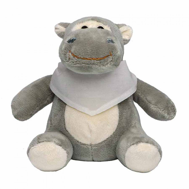 PELUCHE HIPPOPOTAME PERSONNALISABLE 'HEPPO BANDANA' - naturel