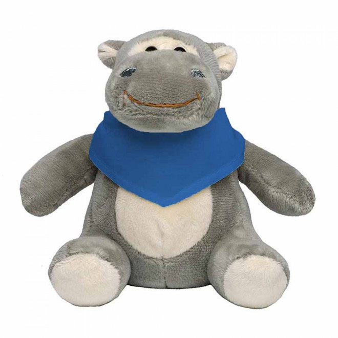 PELUCHE HIPPOPOTAME PERSONNALISABLE 'HEPPO BANDANA' - bleu