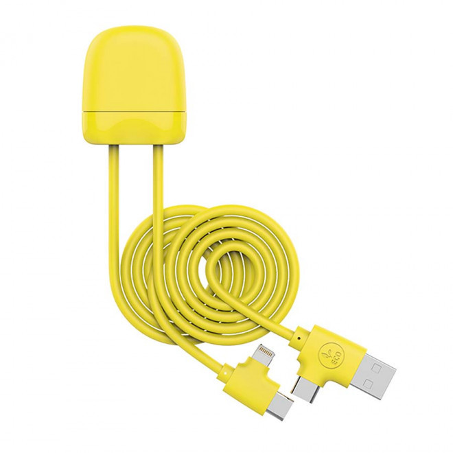 CÂBLE DE CHARGE PERSONNALISÉ 1 MÈTRE XOOPAR®  'ICE-C' 72H - jaune