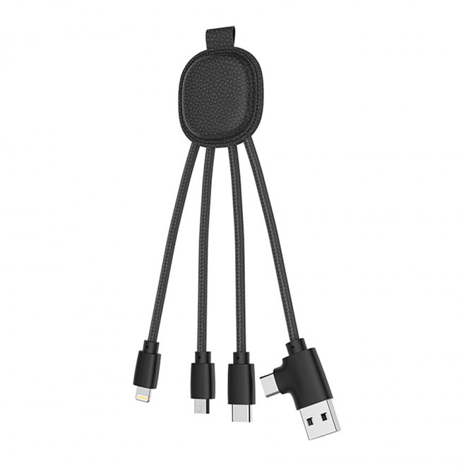 CABLE DE CHARGE PUBLICITAIRE MULTIFONCTIONS 'INE SMART' 72H - noir