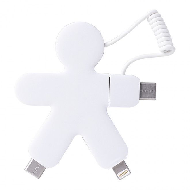 CABLE DE CHARGEMENT PERSONNALISABLE XOOPAR® 'BUDDY CABLE'  - blanc
