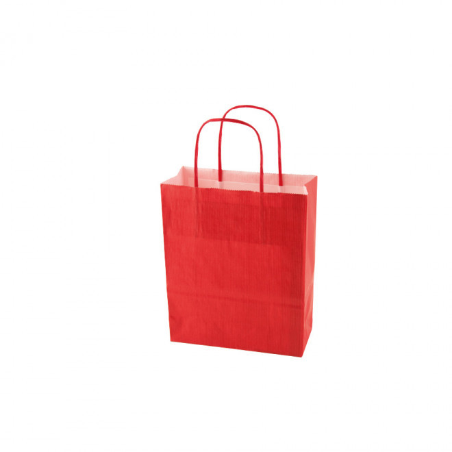 SAC PAPIER KRAFT PUBLICITAIRE ANSES TORSADEES 'CUBANO' 18X22X8 cm 90 GR/M² - rouge