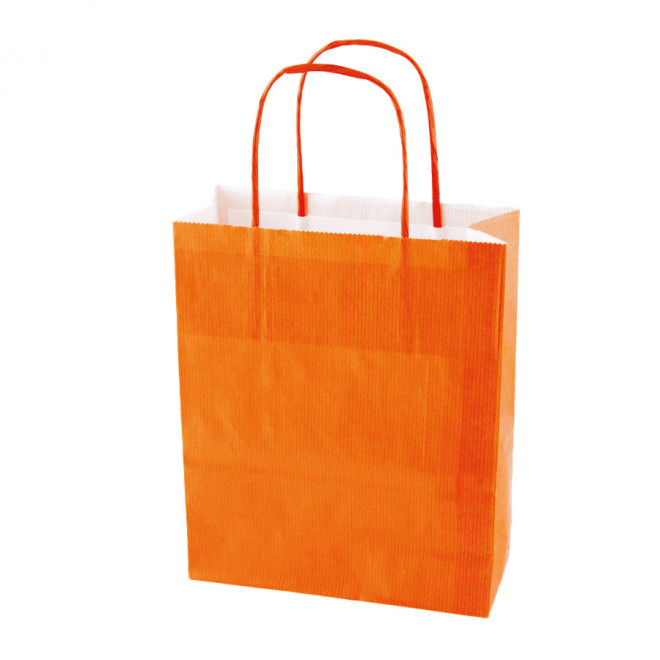 SAC PAPIER KRAFT PROMOTIONNEL ANSES TORSADEES 'CUBANO' 32X41X12 cm 100 GR/M² - orange