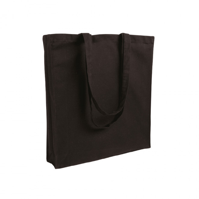 SAC COTON PERSONNALISÉ AVEC SOUFFLET 'FABIO' 220 GR/M² - noir