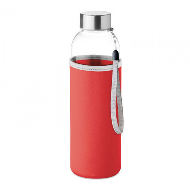 BOUTEILLE VERRE/NEOPRENE PERSONNALISABLE 'BOCA GLASS' 4J - rouge