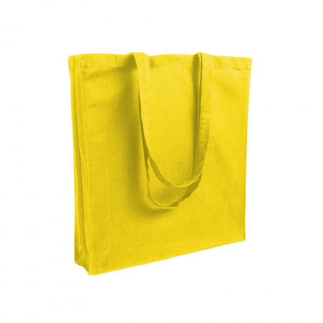 SAC COTON PERSONNALISÉ AVEC SOUFFLET 'FABIO' 220 GR/M² - jaune