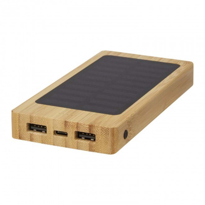 BATTERIE SOLAIRE 8000 MAH BAMBOU PERSONNALISABLE 'FUDO' 4J - bois