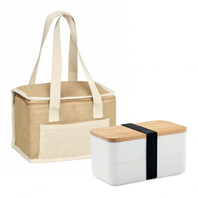 SET PERSONNALISABLE LUNCHBOX ET SAC ISO 'CARLITA ONE' - blanc
