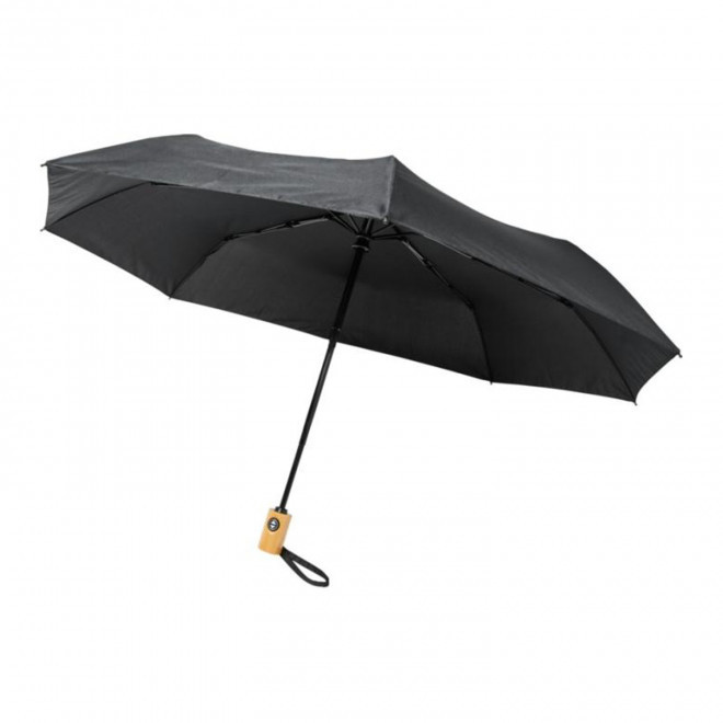 PARAPLUIE TEMPETE PERSONNALISE 'WESTPORT RPET BOIS' - noir