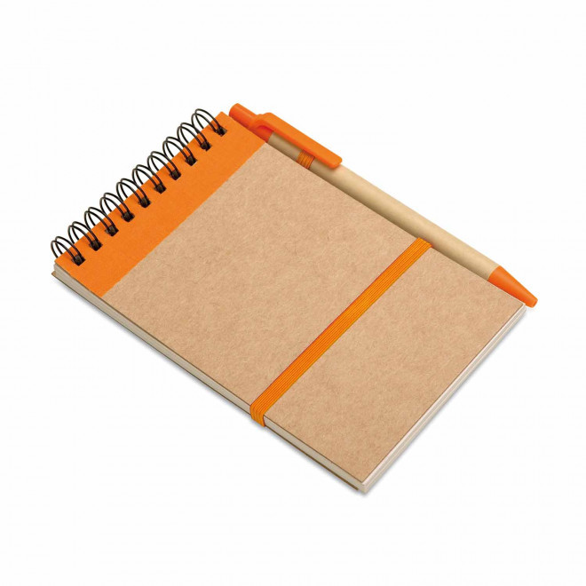 RAPIDE 4J - BLOC NOTES+STYLO 'PAPYRUS' NON LIGNE - orange