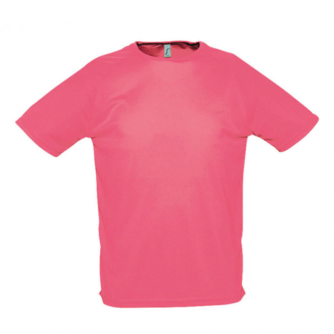 T-SHIRT PERSONNALISÉ RESPIRANT HOMME 'SPORTY' 140 GR/M² - corail fluo