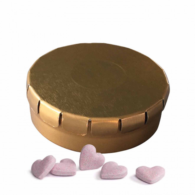 EXPRESS 48H - BOÎTE À BONBONS COEUR PUBLICITAIRE 'CLIC CLAC' - doré