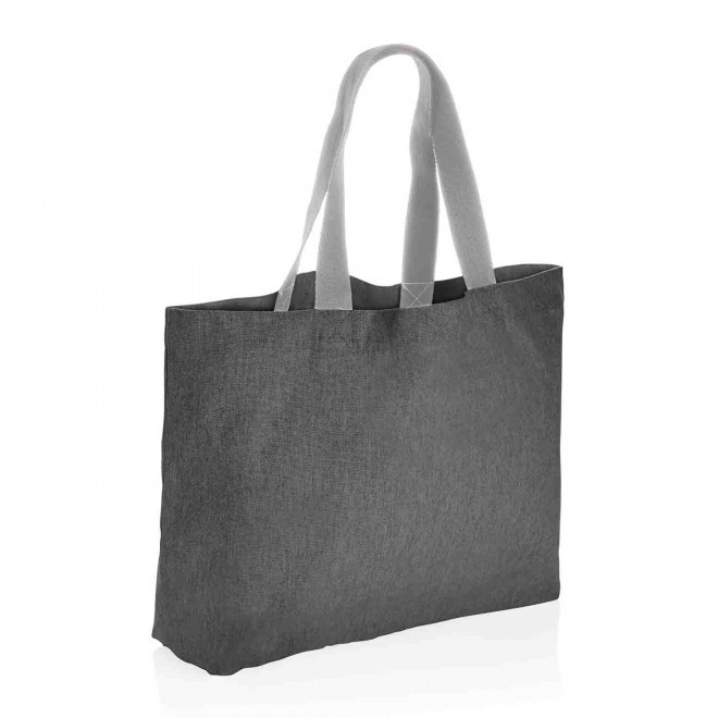 GRAND SAC EN TOILE RECYCLE PERSONNALISABLE 240 GR/M² 'ELO' - gris anthracite