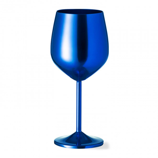 VERRE A VIN PERSONNALISABLE ALUMINIUM 'VINYCOLOR' - bleu