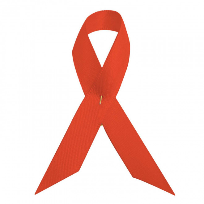 BROCHE RUBAN PERSONNALISÉE EN SATIN 'SOUTIEN' - orange