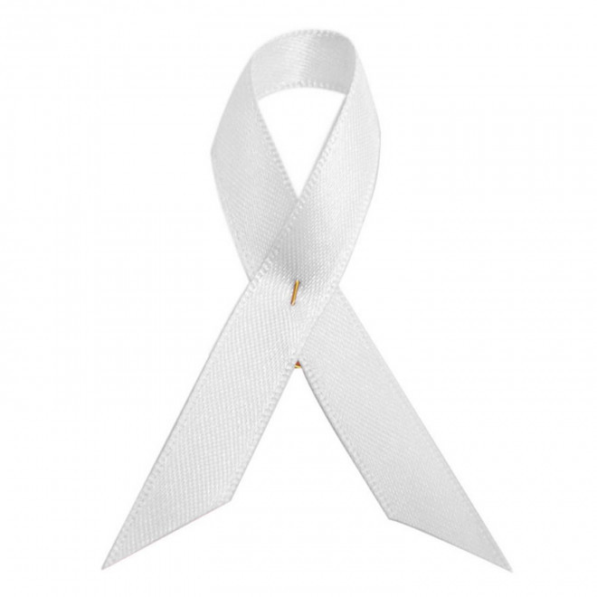 BROCHE RUBAN PERSONNALISÉE EN SATIN 'SOUTIEN' - blanc