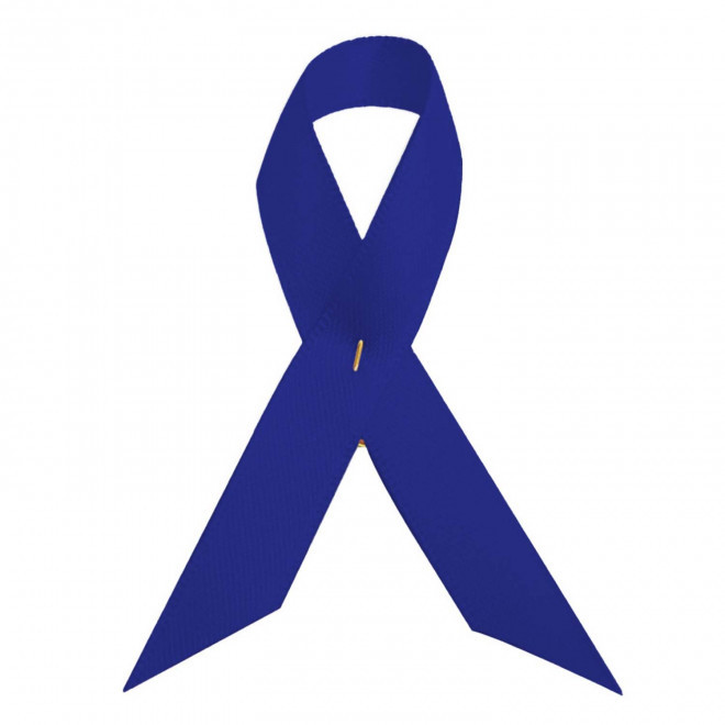 BROCHE RUBAN PERSONNALISÉE EN SATIN 'SOUTIEN' - marine