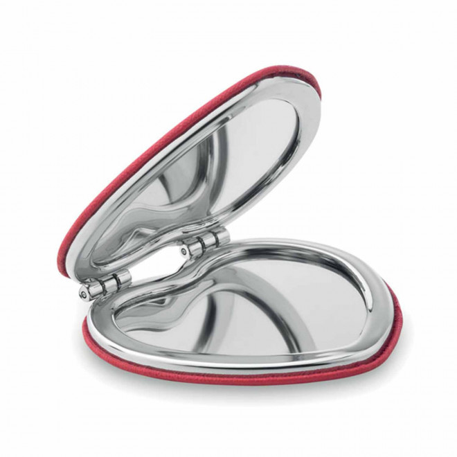 MIROIR COEUR PERSONNALISABLE 'CARMIN' - rouge