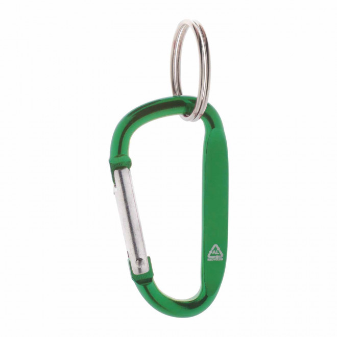 PORTE-CLES PUBLICITAIRE MOUSQUETON 'WALL RECYCLED' - vert