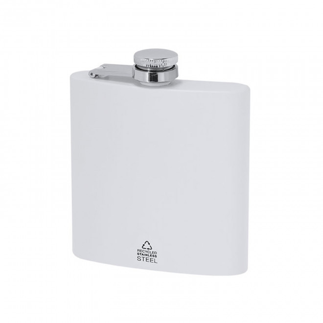 FLASQUE ACIER RECYCLE PERSONNALISABLE 'GUDA' - blanc