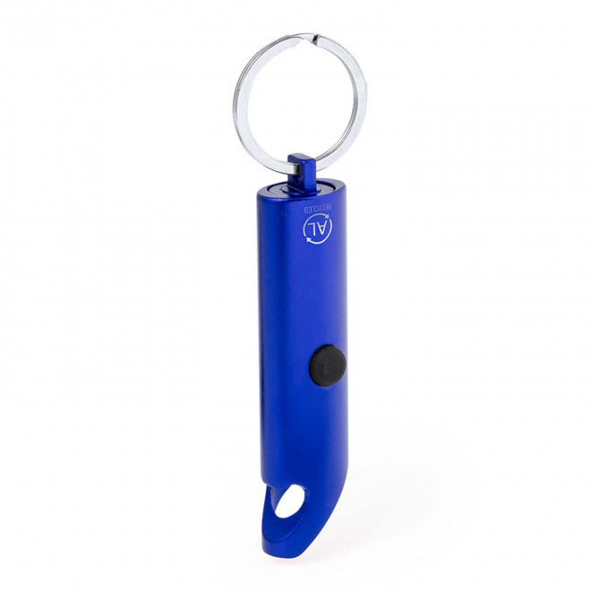 PORTE-CLE LAMPE DECAPSULEUR PERSONNALISABLE 'SHING' - bleu