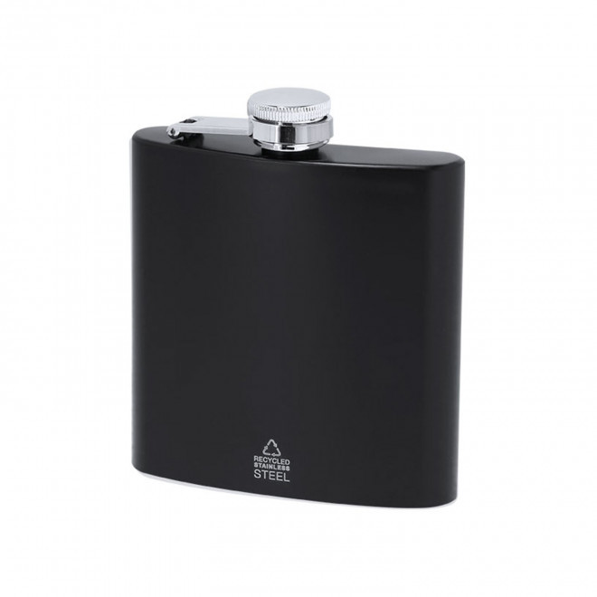 FLASQUE ACIER RECYCLE PERSONNALISABLE 'GUDA' - noir