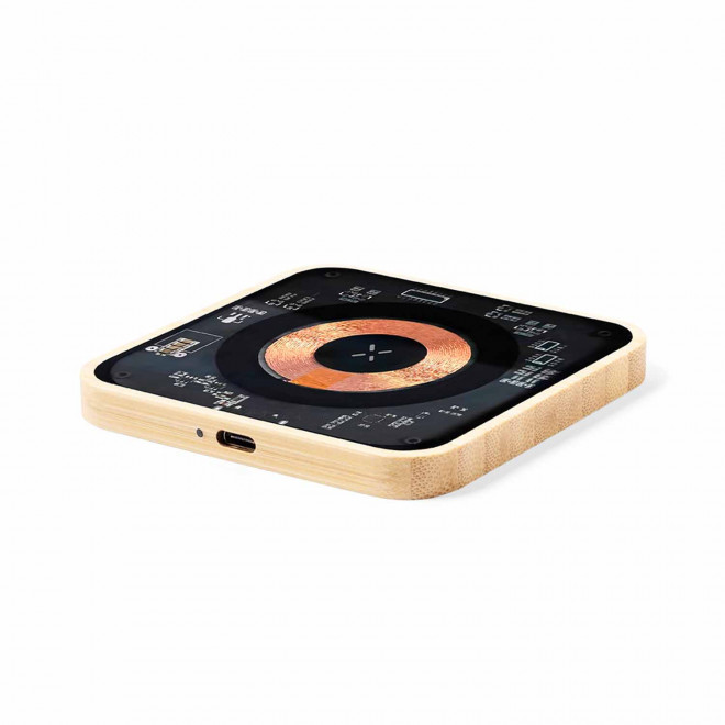 CHARGEUR INDUCTION PERSONNALISABLE 15W 'DORYA' - bambou