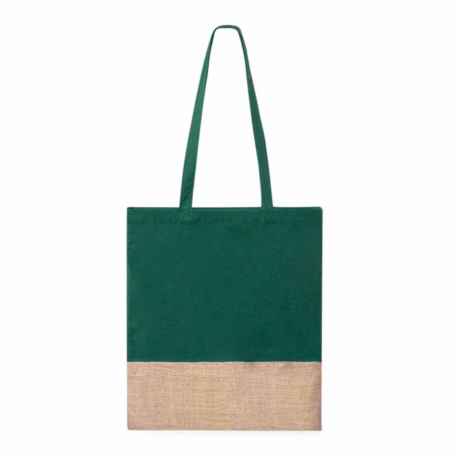 TOTE BAG AVEC JUTE PERSONNALISABLE 'KIRJA' - vert