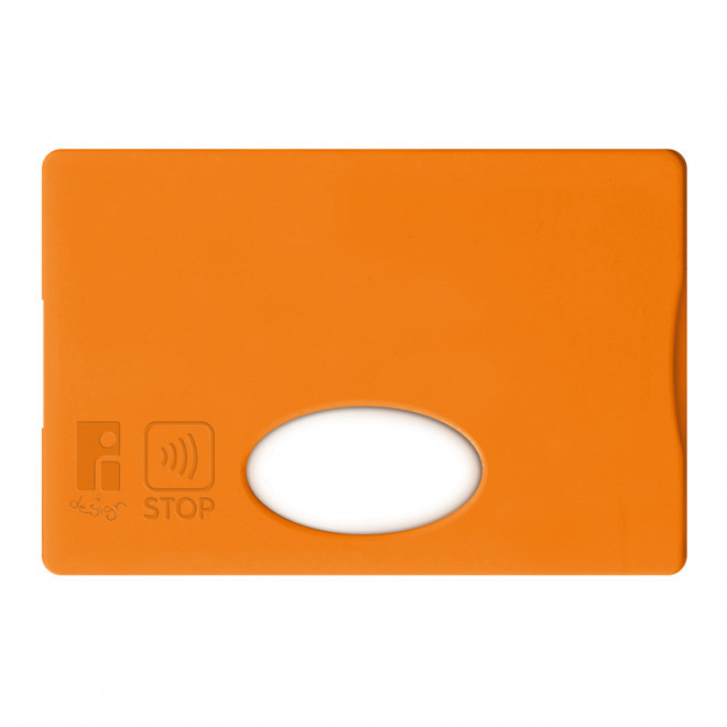 ETUI-CARTE PERSONNALISABLE RIGIDE ANTI-RFID 'LINZ' - orange