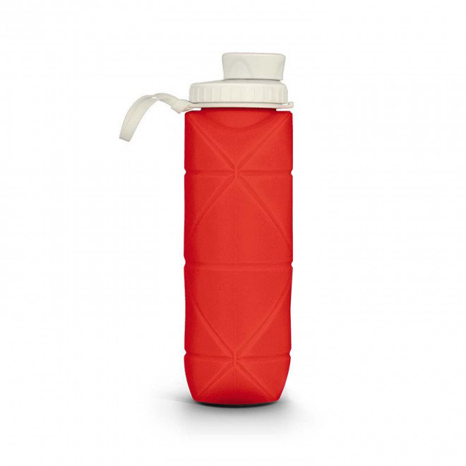 GOURDE PERSONNALISABLE SILICONE PLIABLE 600 ML 'CAMPEGGIO' - rouge