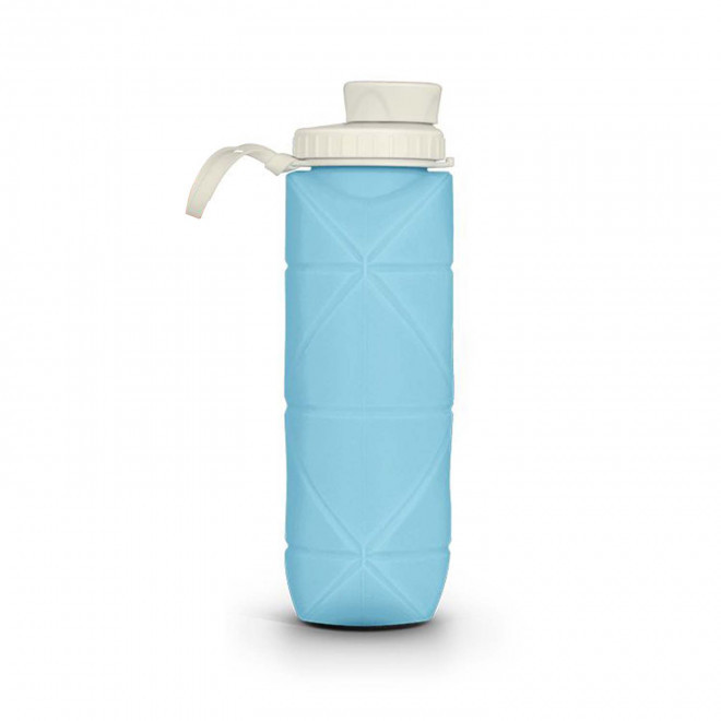 GOURDE PERSONNALISABLE SILICONE PLIABLE 600 ML 'CAMPEGGIO' - bleu